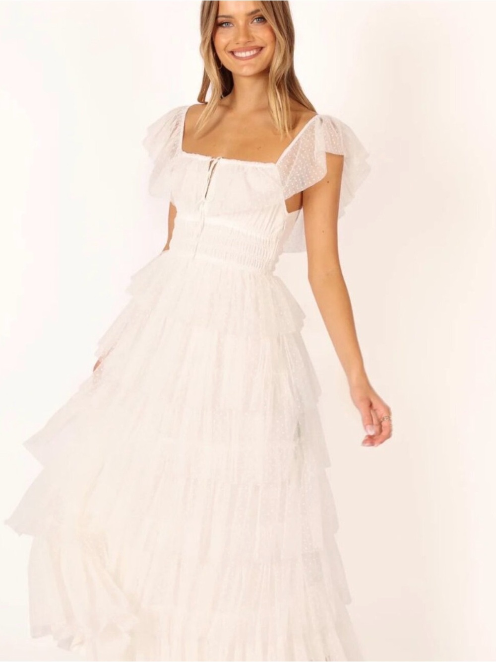 NWT Petal & Pup Belle Maxi Dress in Off White